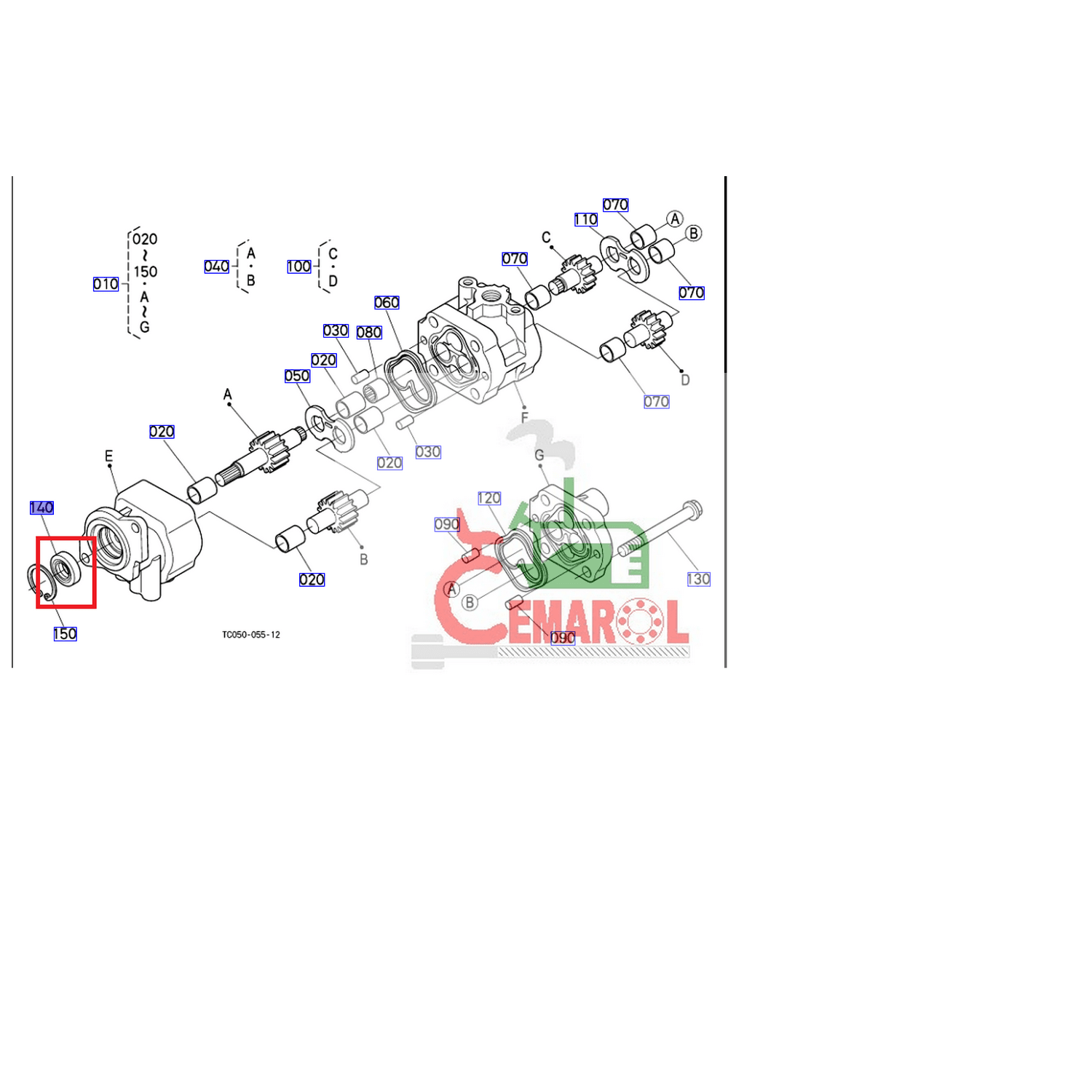 Uszczelniacz pompy hydraulicznej l5040