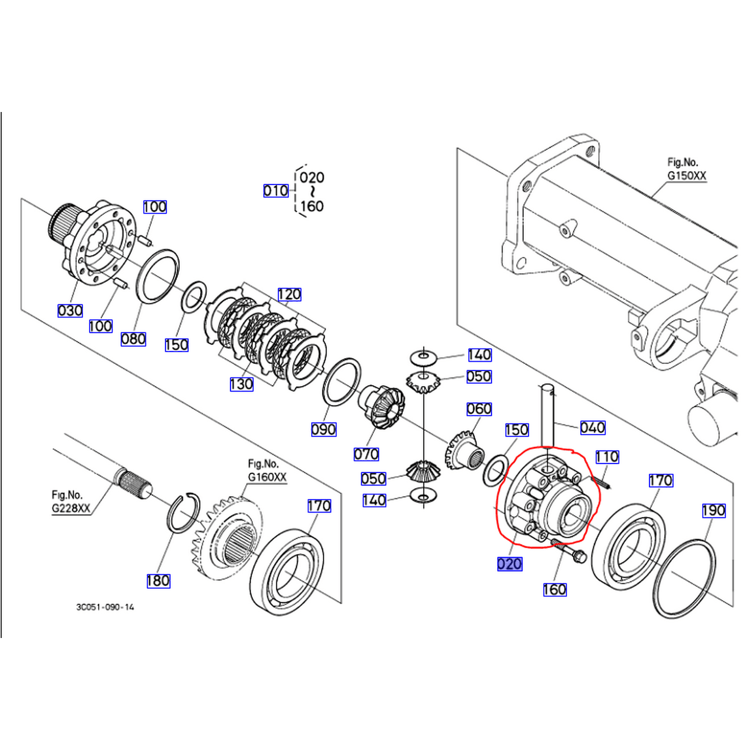 Obudowa przedni mechanizm różnicowy M5091 M5111 M6040 M6060 M7040 M7060 M8540 M9960