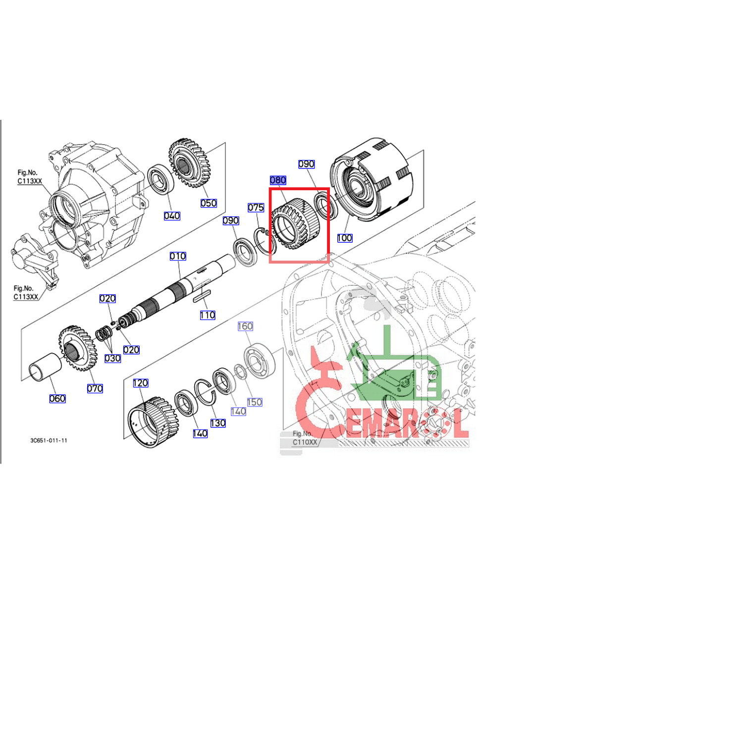 Koło zębate sprzęgła M5071,M5091,M5101,M5111,M8560,M9960