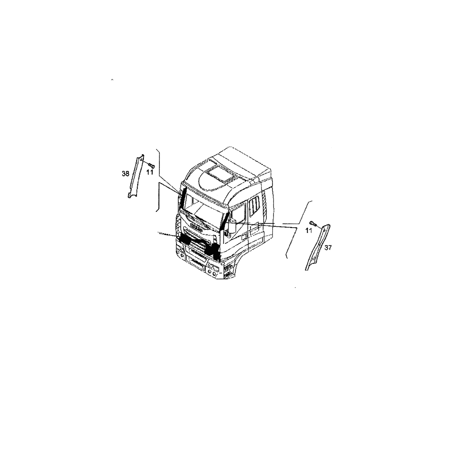 słupek zewnętrzny przedniej szyby Iveco, L 504020414