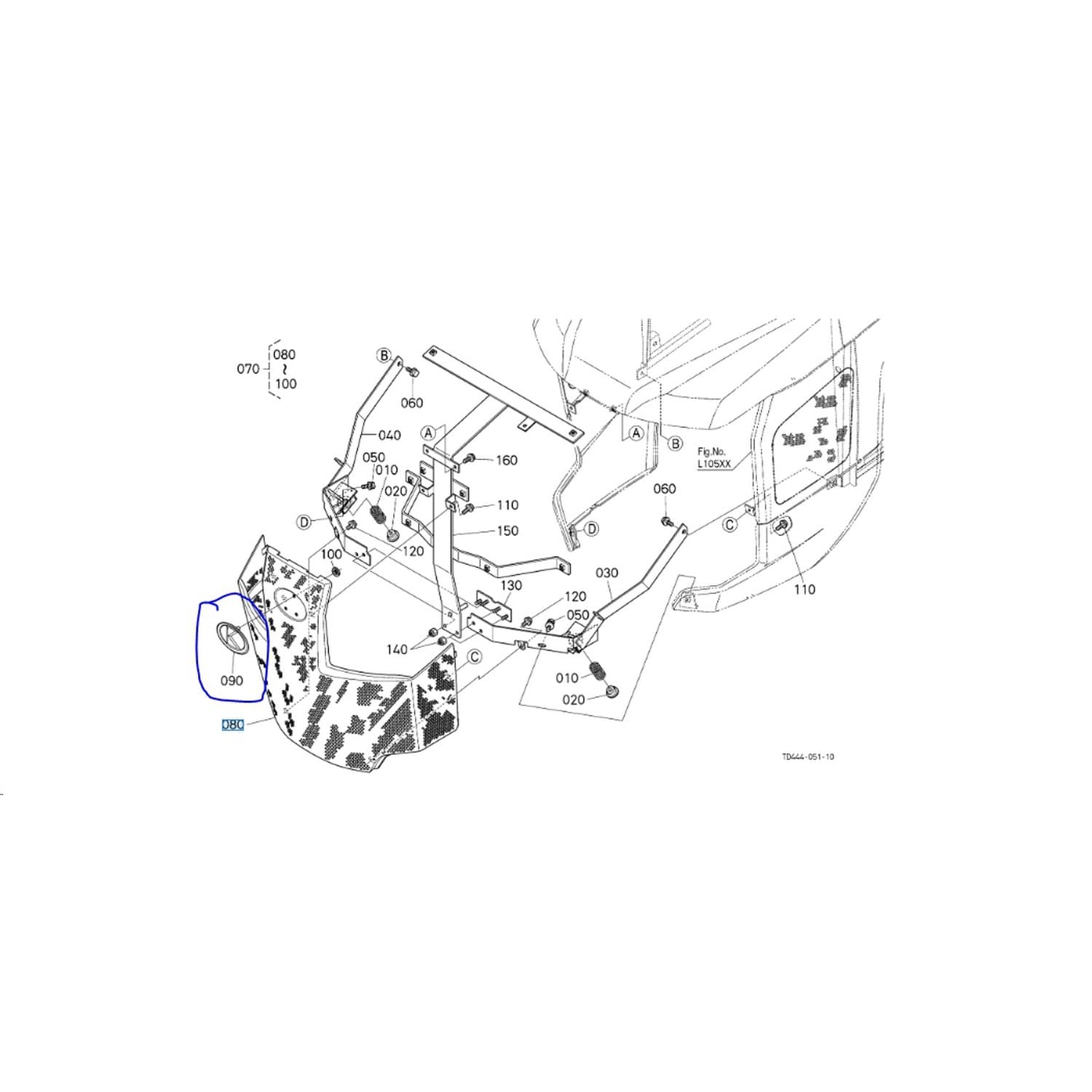 Logo Kubota przedniej maski b1 b2 gzd l1 l2 m4 M5, M7060 L1552