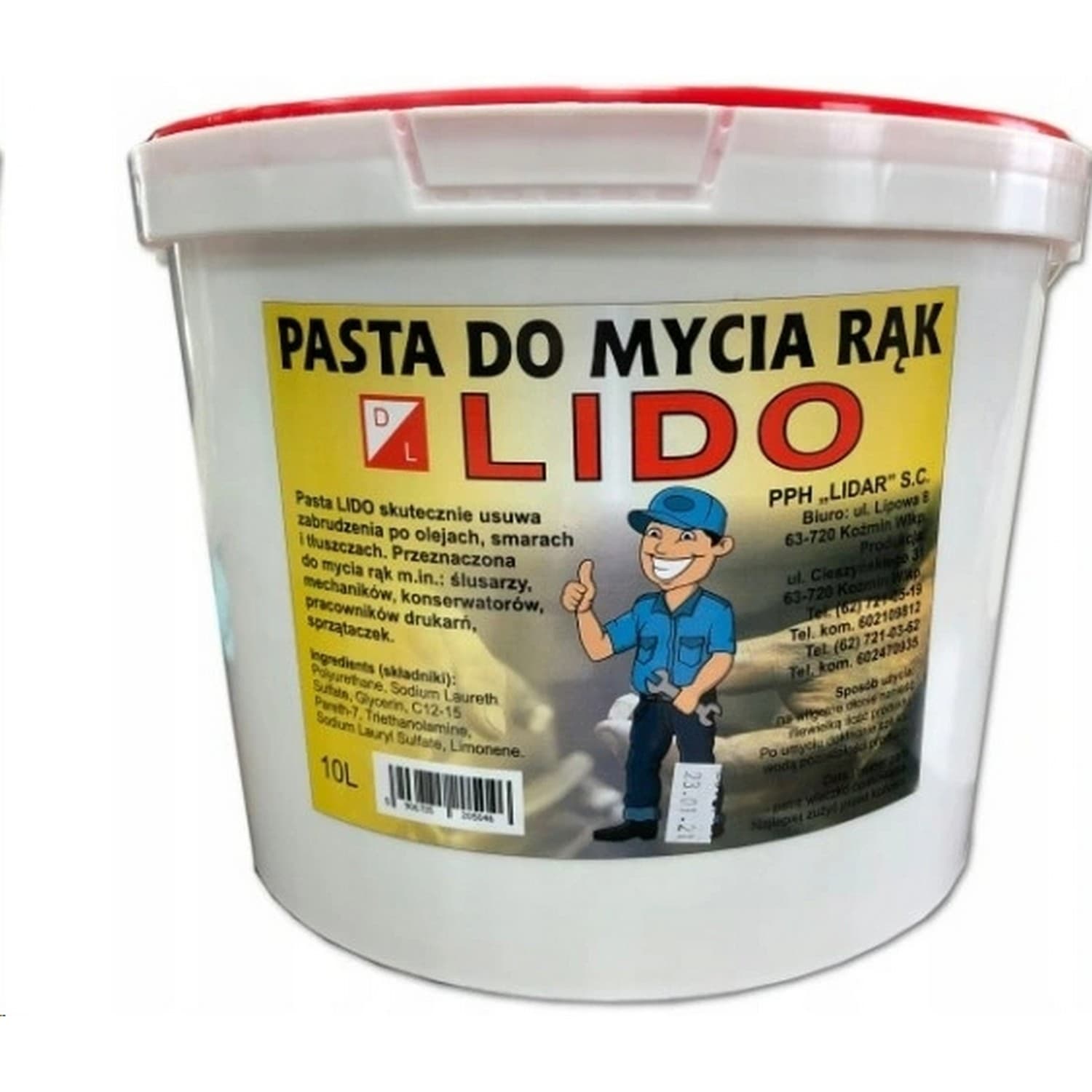 pasta do rąk lido 10l.