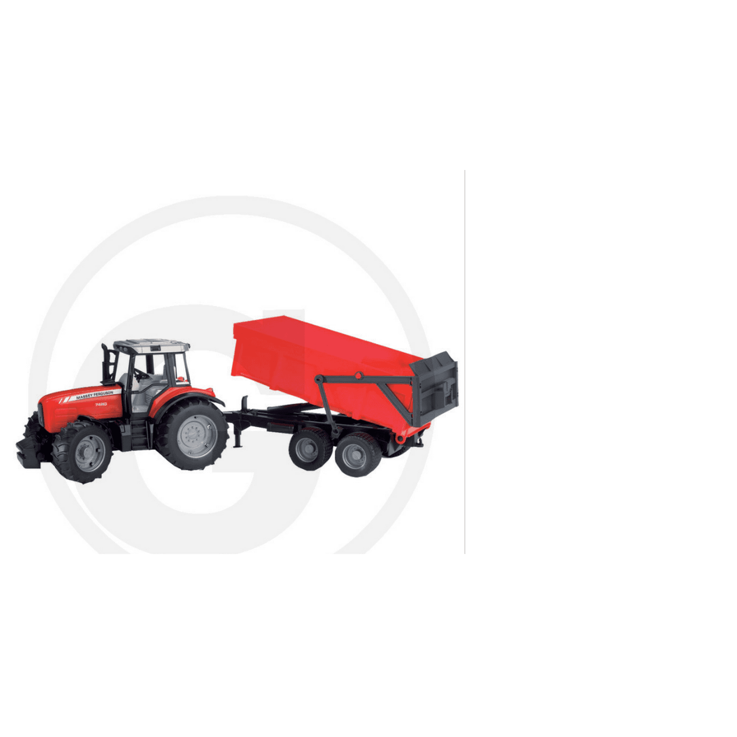 Zabawka ciągnik massey ferguson z przyczepą