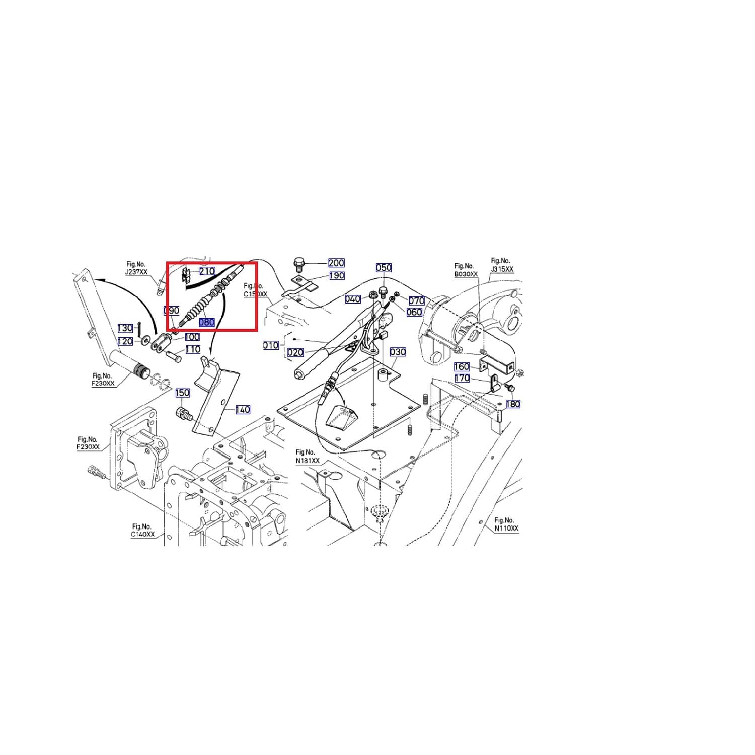 Linka hamulca ręcznego M100-M135GX