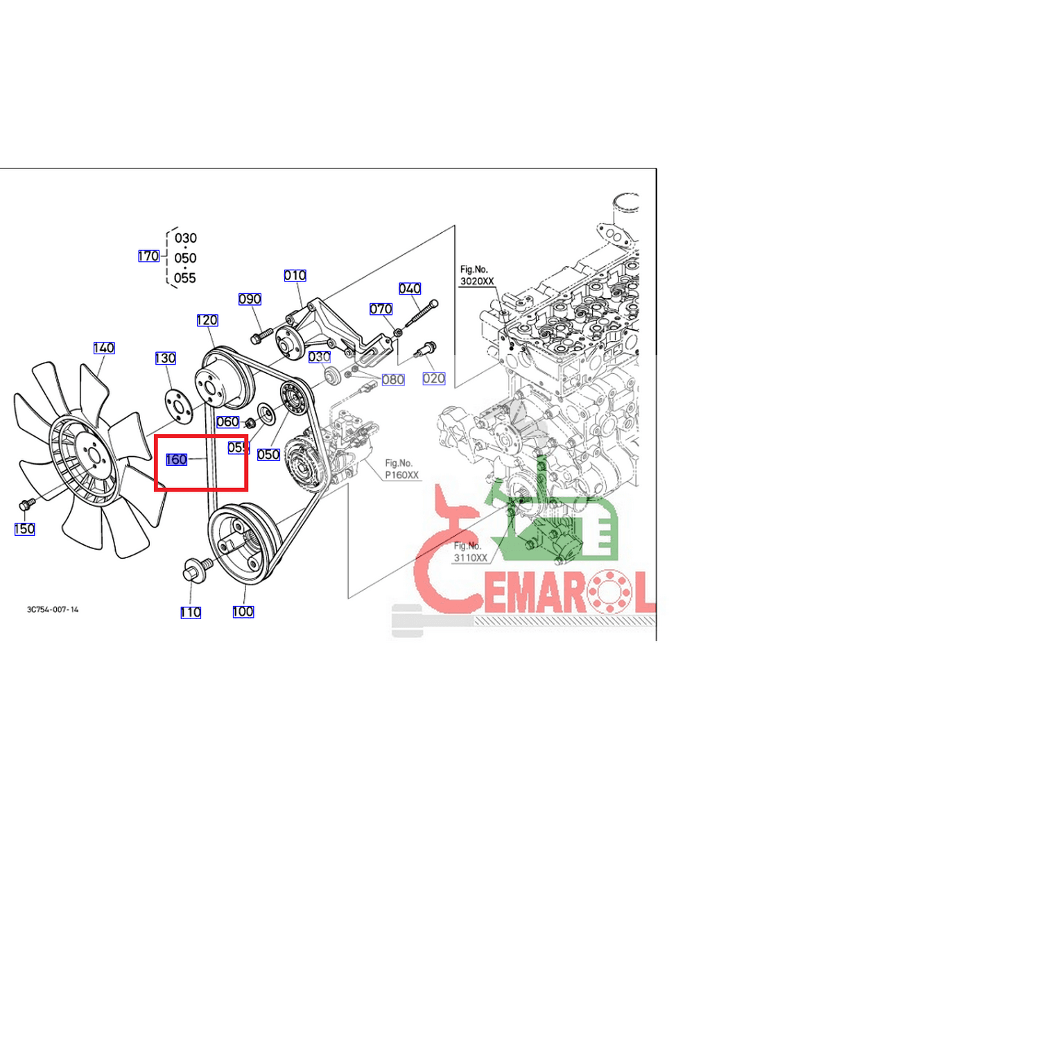Pas klinowy wentylatora M6040,M7040