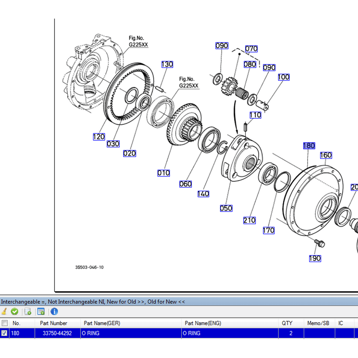 Oring przedni most M115-135GX