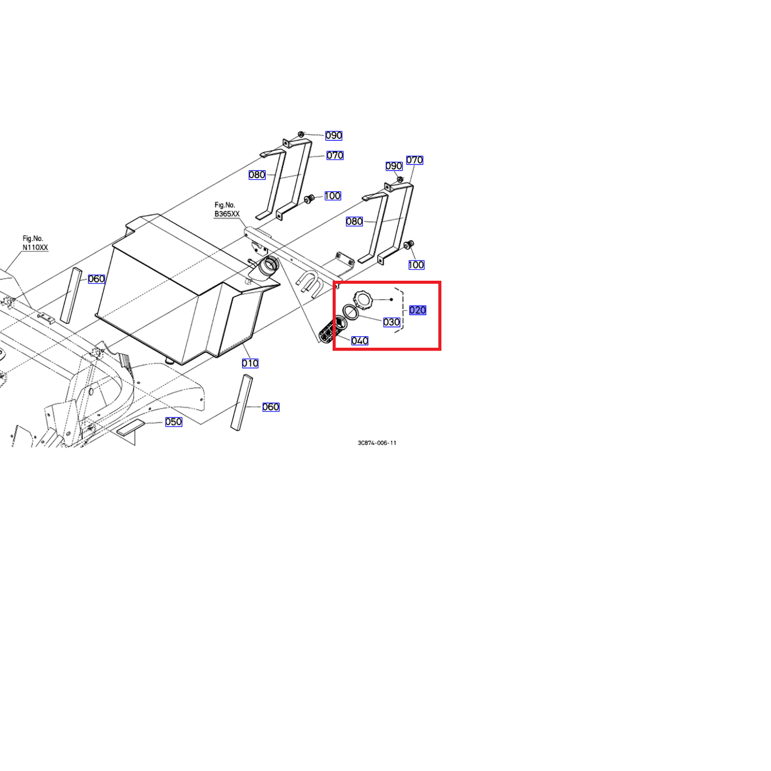 Korek wlewu paliwa m7040,m8540,m9540