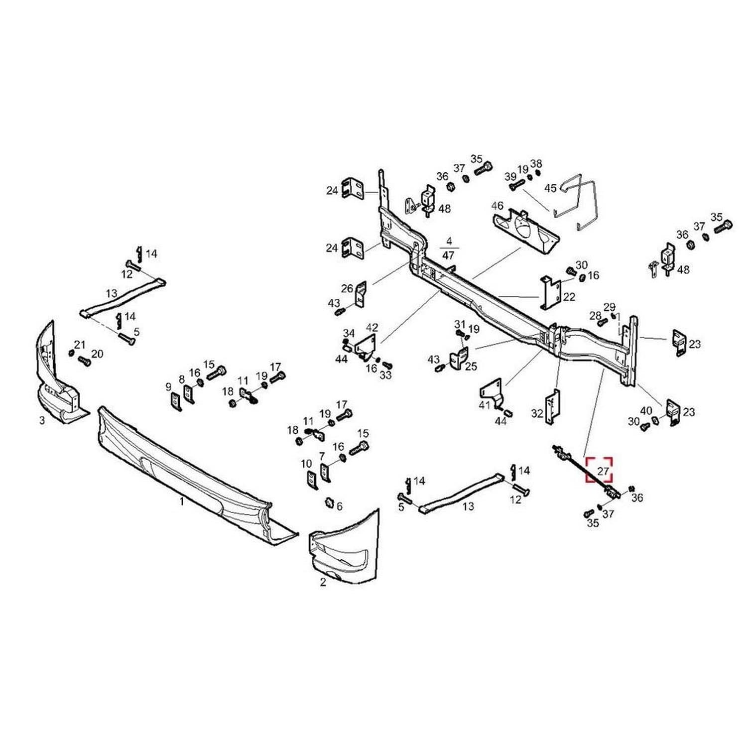Iveco Crossway Drążek przedniego zderzaka 504260901