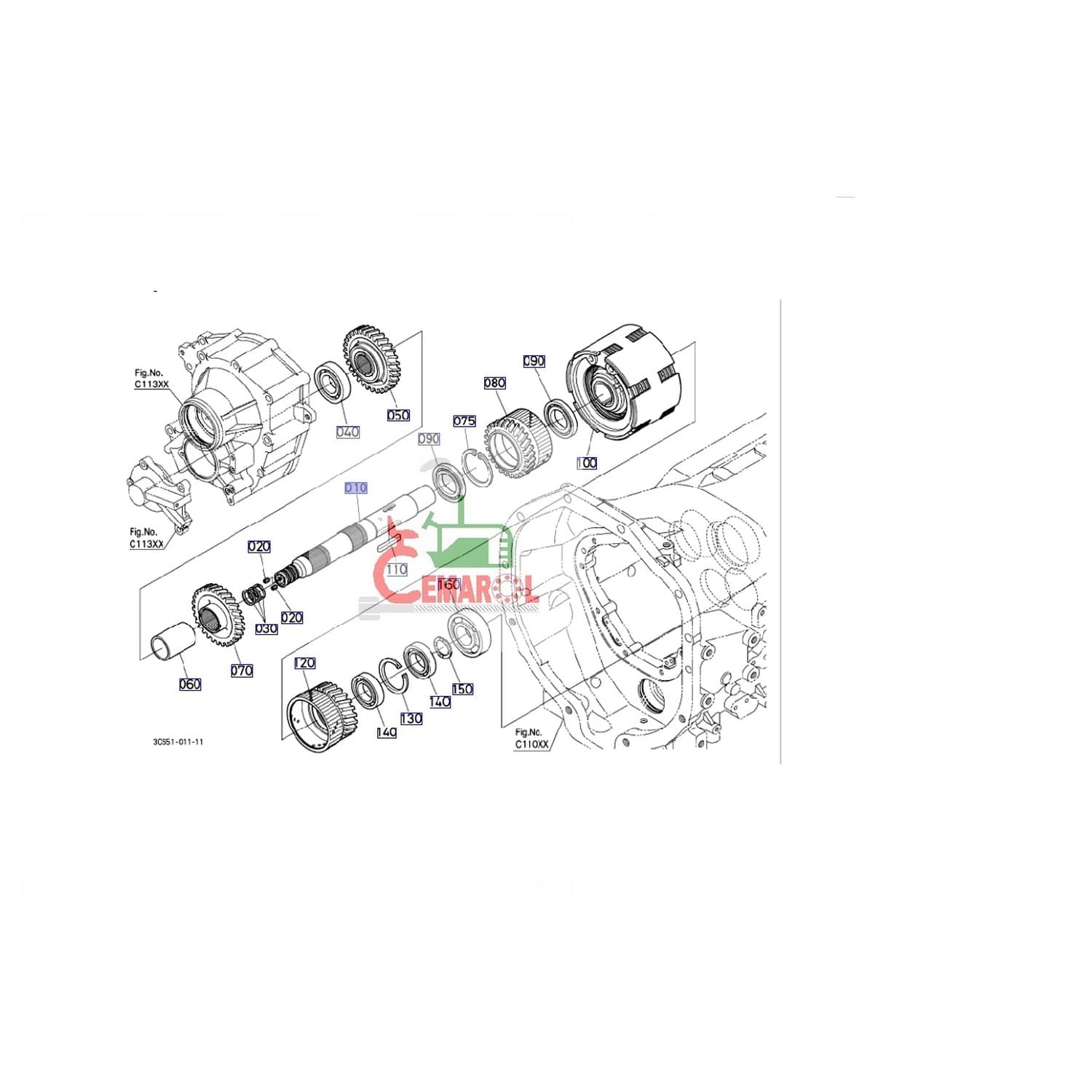 Wałek m4072,M5071,M5091,M5101.5111.M8560,M9960