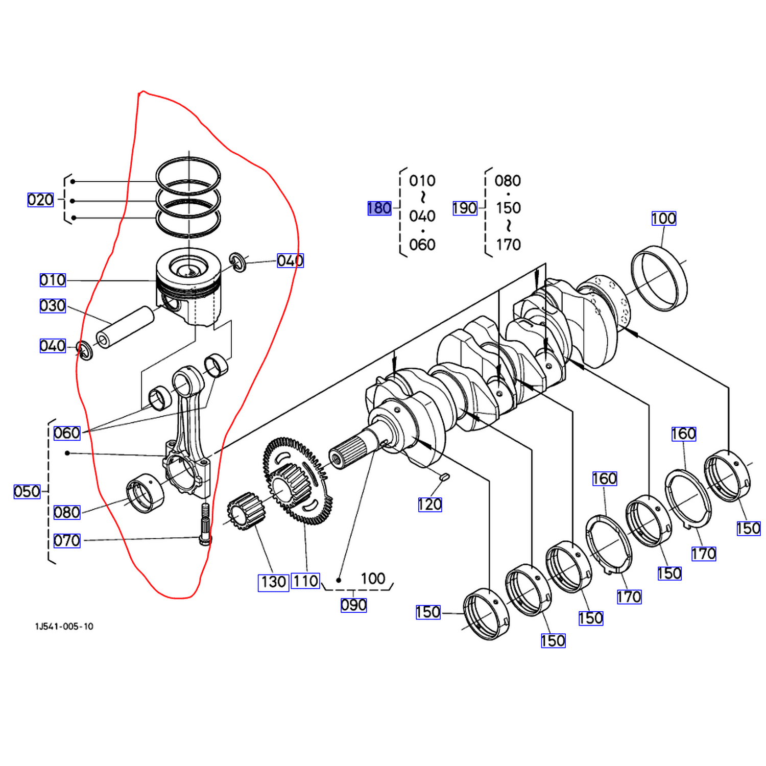 Komplet tłoków m100,m5071,m5091,m5101,m8560,m9960